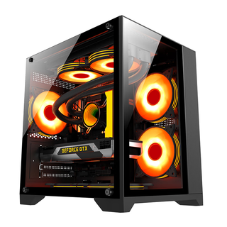 Xuntai (sumtax) sea view room mini computer case desktop host m-atx white side through game sea view room chassis blizzard s920 chassis sea view room - black supports m-atx motherboard/240 water cooling