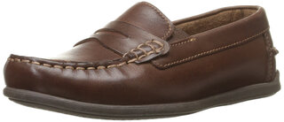 Florsheim boys' suede loafers memory foam padded casual comfort brown 10.5 little kid