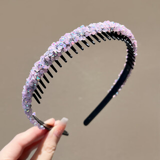 Tang funi children's broken diamond hairband headband girl's hair accessories little girl new headband hairpin princess's broken hair does not tie the head of the girl's broken diamond headband - pink