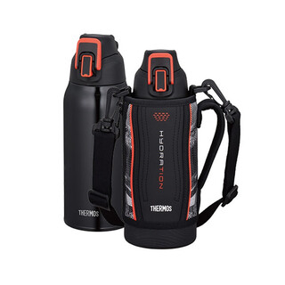Thermos thermos kettle sports kettle for children and students to drink directly imported fjs with bag portable cold insulation water cup fht fht-802f (bkv) black orange 800ml
