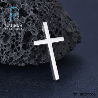 Ji bao lou pt950 platinum pendant simple glossy cross platinum pendant (excluding chain) 9.46g