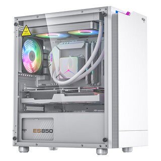 Patriot (aigo) jv13 computer desktop case desktop matx small case (full side transparent acrylic/240 water cooling/rgb light bar) jv13 white