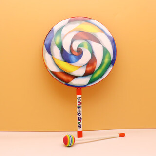 星贝祥奥尔夫打击乐器幼儿园儿童早教棒棒糖鼓6寸8寸10寸敲鼓音乐教具 棒棒糖鼓10寸/25cm