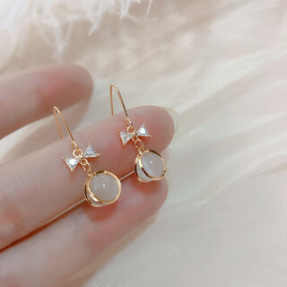 Idel internet celebrity same style imitation cat's eye earrings for women 2022 new trendy earrings summer temperament versatile bow earrings butterfly combined into cat's eye earrings e0033