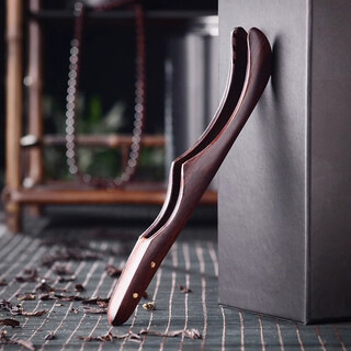 Tao fu qi kung fu tea clip single household tweezers tea set accessories tea ceremony spare parts anti-scalding tea cup clip tea making tools tweezers ebony curved tea clip