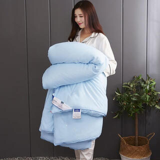 Silk quilt mulberry silk quilt winter thickened warm single double dormitory quilt core spring and autumn quilt silk quilt blue 180*200cm6jin jin equals 0.5 kg double quilt