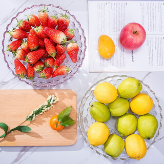 Jie yajie tableware glass fruit plate household large-capacity fruit plate tray 9.25-inch nut snack fruit plate 2 pieces