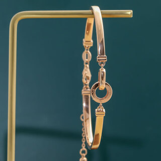 Gold fork 18k rose gold bracelet love letter style k gold plain gold ladies bracelet 18k rose gold 5.69g