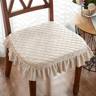 Frangomu cushion home dining chair cushion chair butt cushion winter thickened non-slip european dining table and chair cushion stool cover seat cushion maple leaf-beige 43x45cm universal size single piece