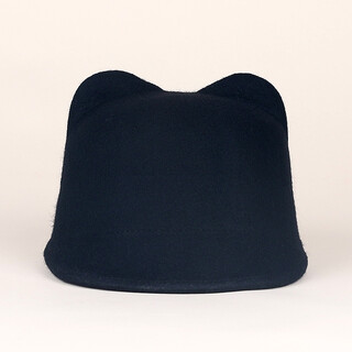 Ee new fashionable cute ear hat woolen hat knight equestrian hat for women black m(56-58cm)