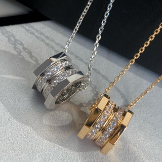 Luruo 18k rose gold small waist necklace inlaid with thread color gold pendant simple temperament light luxury women's ceramic clavicle chain silver