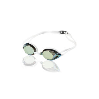 Speedo unisex adult swim goggles mirror conqueror 2.0 gold/white one size
