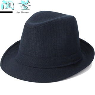Htkd new painter's doctor's hat middle-aged and elderly spring and summer top hat men's spring and autumn british jazz hat cloth suit fabric navy blue large size 59cm