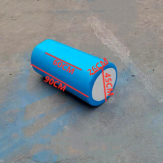 Lzjvlzjv breeding cage pontoon water platform fish farming tank floating barrel fishing foam boat round plastic floating platform to block pollution 50x90 high-density sealing film buoyancy 155 kg l