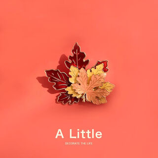 Maple leaf retro brooch, high-end ins trendy female personality, luxury creative diy accessories, sweater suit brooch for men, three-layer maple leaf brooch