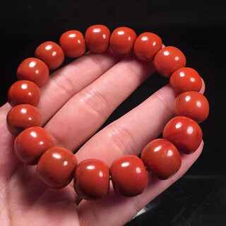 Zhenghe jewelry sichuan materials jiukou nanhong old-style bead bracelet full color full flesh diameter 13.4mm weight 54.90g