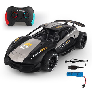 Mengbuluo rc drift remote control racing car simulation police car professional high-speed off-road sports car fan small car children's boy toy large remote control racing car - black and gray 32*15.5 *8. standard set of batteries with a battery life of 30 minutes