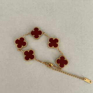 Nanzhi willa 18k gold double-sided lucky four-leaf clover titanium steel non-fading necklace four-leaf clover good luck design bracelet bracelet