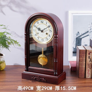 Dongbai copper movement mechanical clock solid wood dotted time pendulum clock winding chain dotted time mechanical clock height 49cm wide 29cm digital dial 12 inches