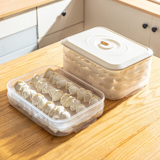 Modern housewife dumpling storage box home dumplings and wonton crisper box refrigerator quick freezer box food grade freezer box dumpling box white - can hold 120 dumplings 2 layers specifications see figure 2 for details