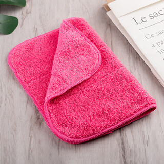 Renying seven-color cleaning rags for household cleaning, absorbent water, not easy to shed lint, thickened towels for wiping glass bamboo fiber dishcloths, 5 rose red coral velvet rags