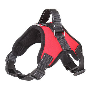Ppo dog leash vest type large dog leash golden retriever dog leash night reflective dog leash red and black single chest back m model (suitable for 18-35 jin jin equals 0.5 kg)
