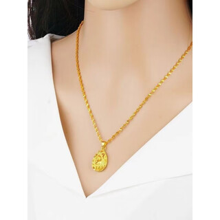Hande's new 999 gold necklace for women, simulated 24k gold stranded empty water drop pendant, solid gold clavicle chain, solid gold niche gift, set of stranded empty water droplets