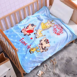Children's blankets, kindergarten students' quilts, double-layer thickened cloud blankets, baby blankets, children's autumn and winter nap blankets, light blue (100*110cm) 1.2 jin jin equals 0.5 kg, double-layer cloud blankets, simple packaging for personal use