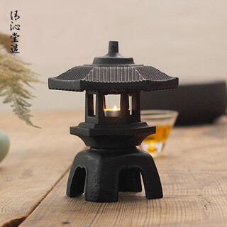 Qingqintang tea space cast iron incense burner chang'an lamp candlestick decorative lamp iron zen living room tea room decoration xuejian lamp chang'an lamp