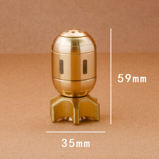 灵颍黄铜火箭鱼雷指尖陀螺手把件玩具解压发泄神器创意可旋转模型摆件 鱼雷旋转陀螺(一个)带