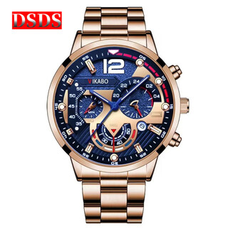 Dsds high-looking new non-men's mechanical watch stainless steel belt business watch luminous calendar men's watch fully automatic men's rose belt blue face blue needle