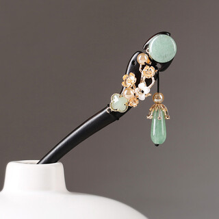 Qumeisi ancient style hairpin wooden hairpin step rocking tassel headdress can be worn chinese style cheongsam daily simple female q001