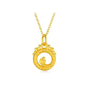 Tiansi dragon year gold zodiac dragon pendant 999 pure gold zodiac year 3d hard gold dragon mouth necklace clavicle chain 9. xiang
