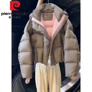Pierre cardin (pierre cardin) unique and super good-looking gray short down jacket women's winter 2026 new small bread jacket thick jacket gray m (recommended 100jin jin is equal to 0.5kg -115jin jin is equal to 0.5kg)