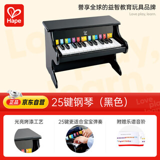Hape (germany) boy toy girl wooden piano instrument 25 key piano black 3-6-12 years old gift e8463