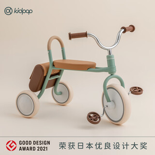 Kidpop children's tricycle bicycle 1 to 3 years old children's car yo-yo car retro baby car tricycle pedal car mate- green