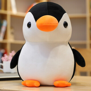 Czenzi toy little penguin doll plush toy cloth doll baby sleeping doll children boy girl birthday gift small black orange mouth (undressed) 25cm