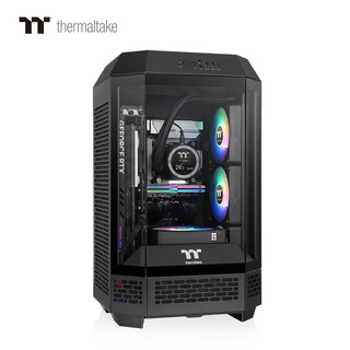 Thermaltake（Tt）The Tower 250 海景房机箱 电脑主机 黑色（ITX主板/支持360水冷/4090显卡/水平横躺） 黑色