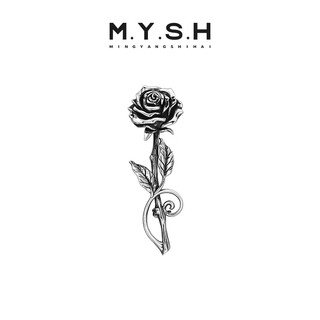 Mingyang decorative sea mysh 925 silver rose brooch men's original retro high-end suit corsage pin birthday gift rose brooch + brand black gift box