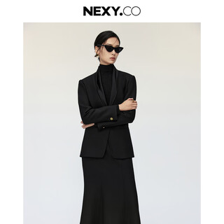 Neko shopping mall's 2025 spring new wool blended casual suit jacket suit black m