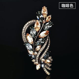 Mr. ouyang's handmade brooch, women's crystal accessories, retro style suit corsage, coat pin, girlfriend's birthday gift, changye youqing brooch, brown gray a12-103