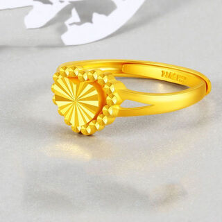 Vatican-made old phoenix gold store style gold-plated 999 pure silver gold-wrapped women's ring love fashion versatile chinese valentine's day ring love ring gold 9999 live style 0.09g