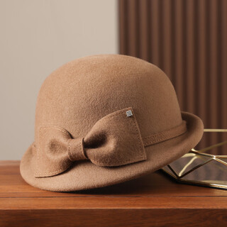 Ptah2024 autumn and winter new style dome shaped top hat sheep wool curled retro warm fashion beret hat camel