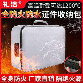 Lihao home document storage bag passport travel portable bag waterproof and fireproof storage box with lock large document storage bag elegant silver fireproof and waterproof unlocked 36*27*10 heat resistant and insulated