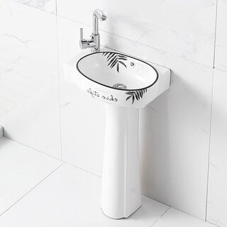 Taosong ceramic pedestal basin wash basin split wash basin floor-standing bathroom balcony small apartment wash basin large small left style package 1 drain accessories