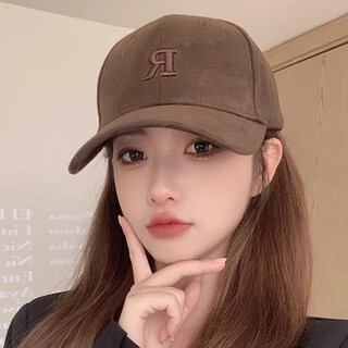 Brushed baseball cap, men's and women's high-end deep-top peaked cap, versatile all-season style, face-showing small sun visor, brown