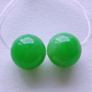 Jinran laokeng ice green jade scattered beads jade beads separated beads emerald green yanglu bashan jade with beads round beads 7mm single beads