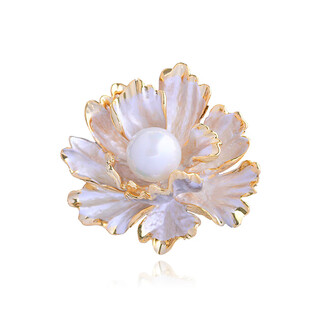 Snqp swarovski zirconium valentine's day gift 2025 element white peony brooch high-end light luxury elegant white