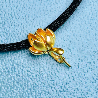 Yan's 18k gold buckle retro frosted three-dimensional lotus buckle jadeite guanyin buddha jade pendant pendant buckle clip 18k gold k yellow straight hole