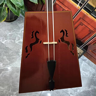 Meng yun's adult popular morin khuur for beginners. four colors available. synthetic back panel. produced by meng yun with teaching. red.